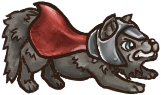 武装した勇敢な子狼