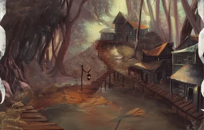 沼の掘っ立て小屋