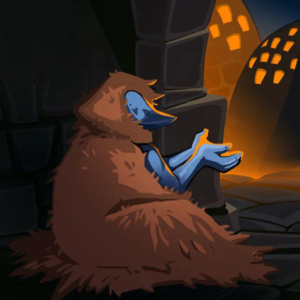 年老いた物乞い